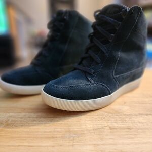 Sorel Women's Out N About Wedge Boots - Black, Sea Salt - Sz 8